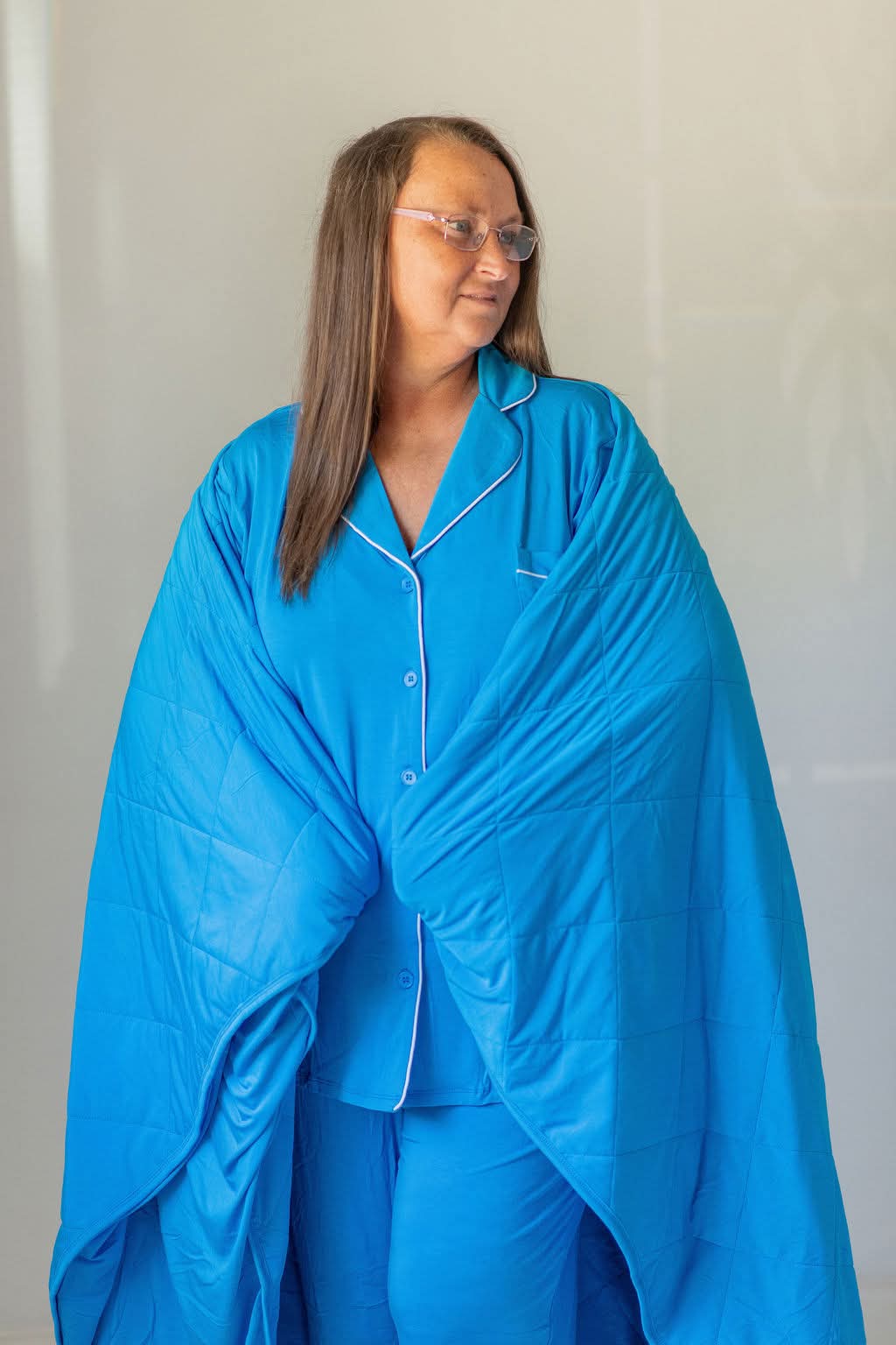 Coastal Blue Quilted 2.5 Tog Adult Blanket