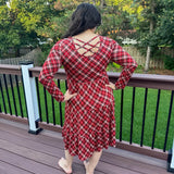 Crimson Tartan Women's Midi Dress