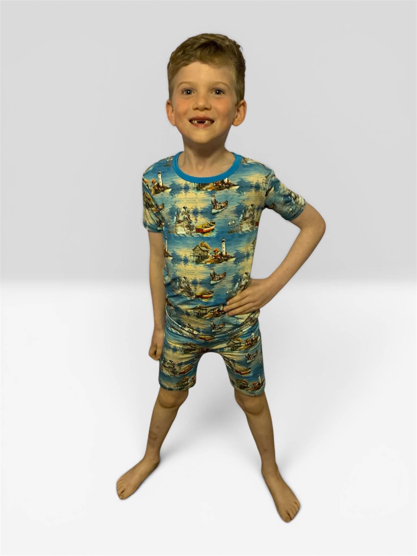 Harbor Of Memories 2 PIECE PJ SET (Short Sleeve and Shorts)