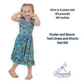 Flutter and Bloom Twirl Dress with Pockets & Shorts Set