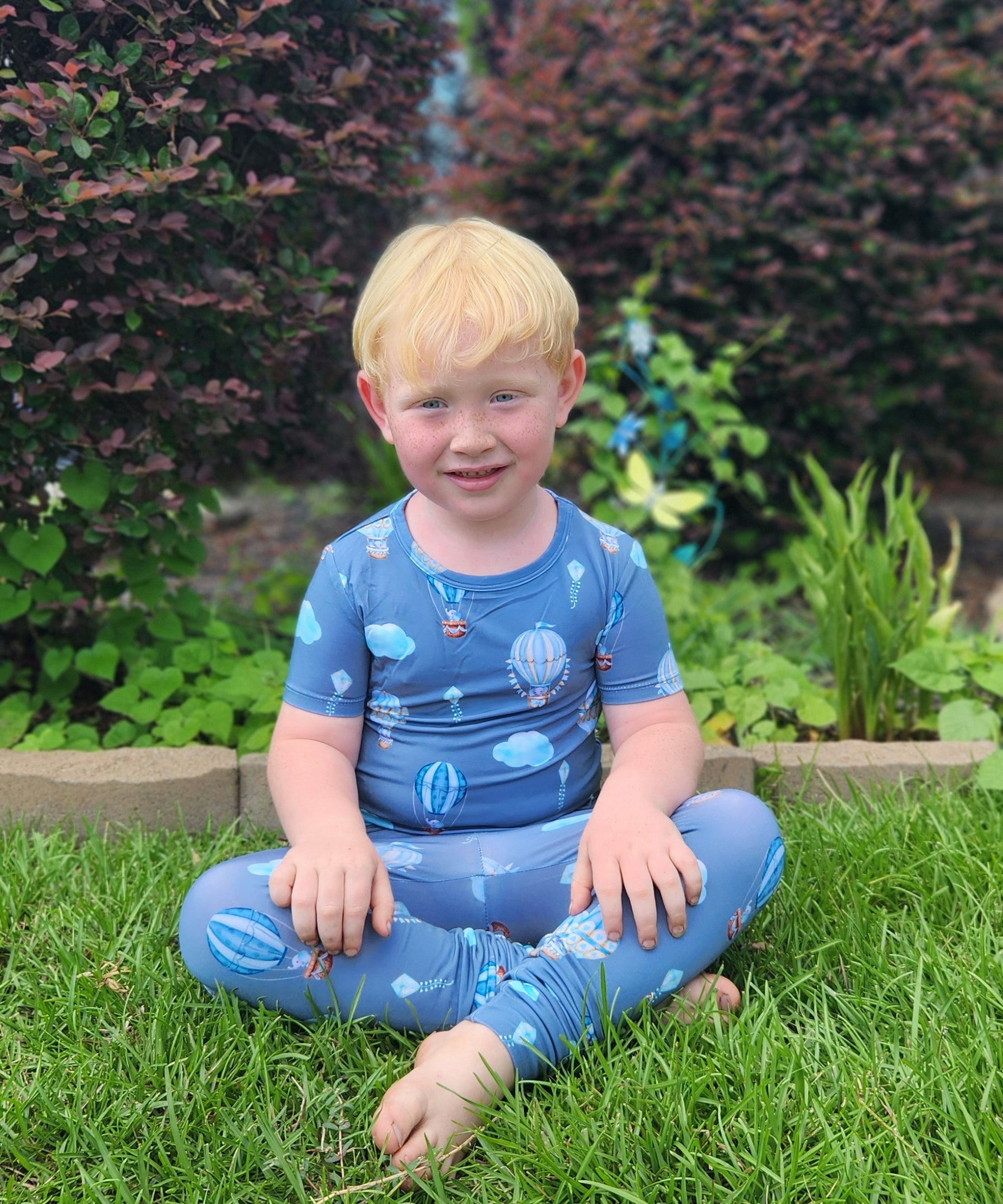 Trunks In The Clouds (Blue) 2 Piece Pajama Set