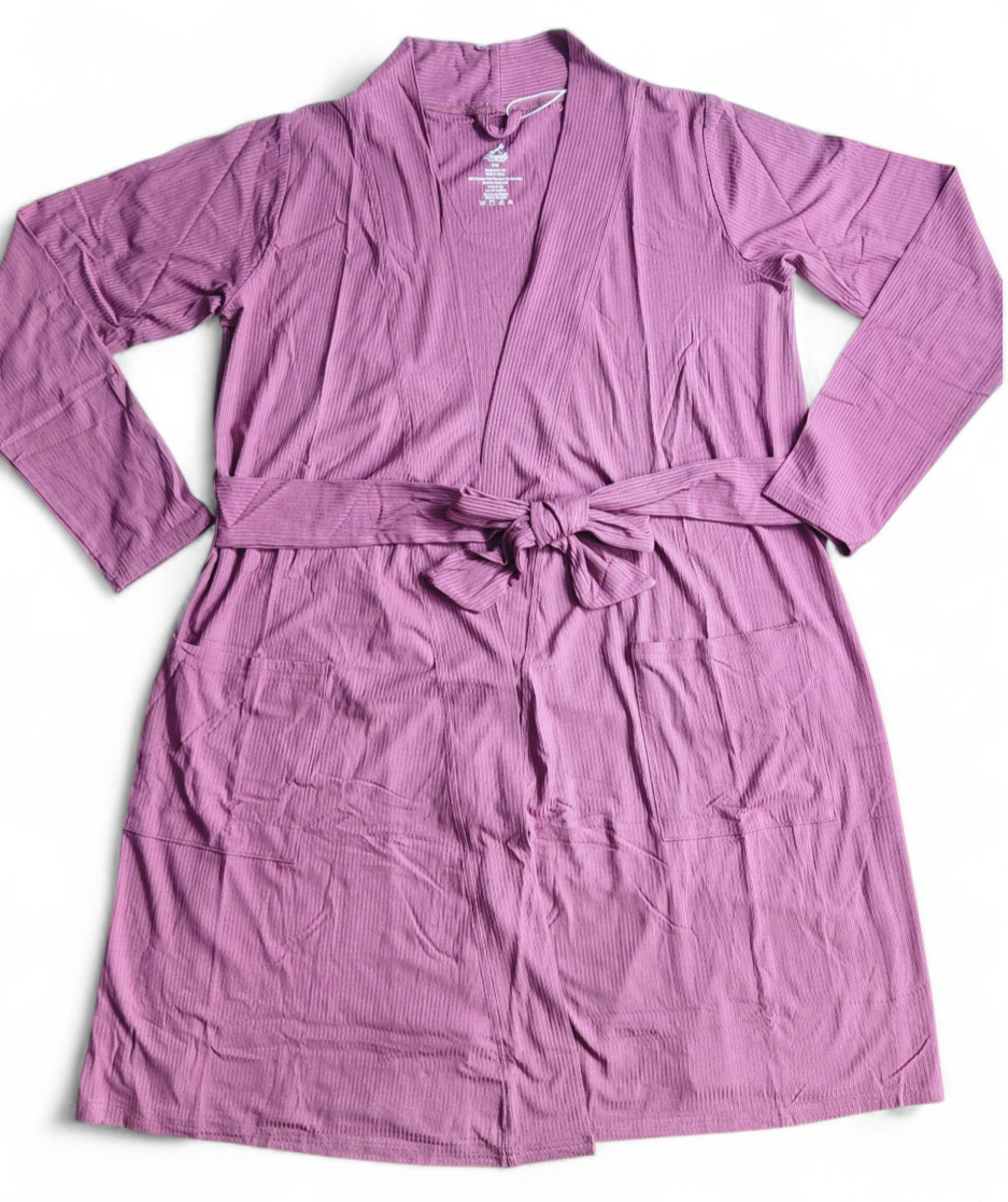 Mauve Ribbed Robe