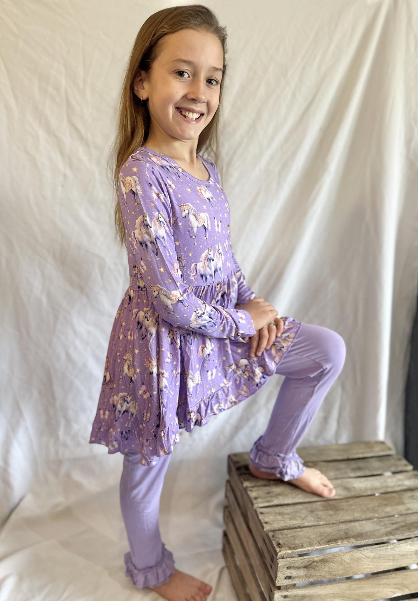 Unicorn Wishes 2 piece Peplum and Legging Set