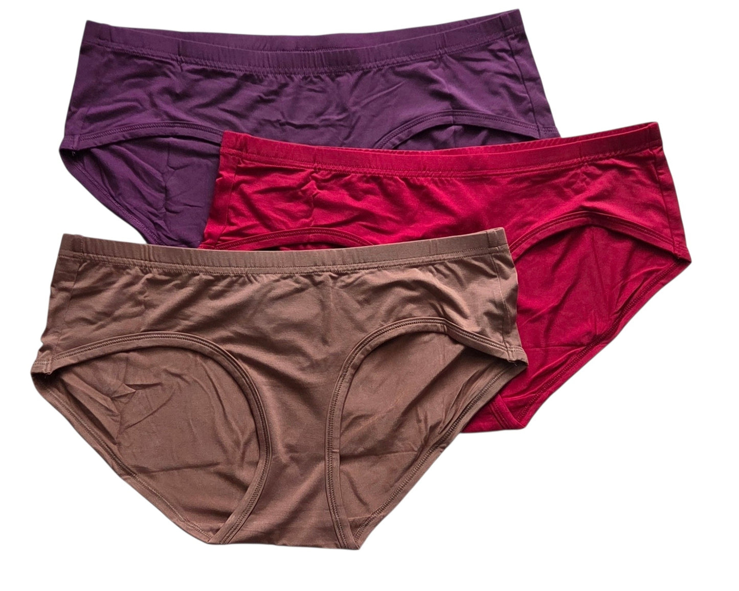 Women's Hipster Brief 3-Pack (mocha, winterberry, plum)