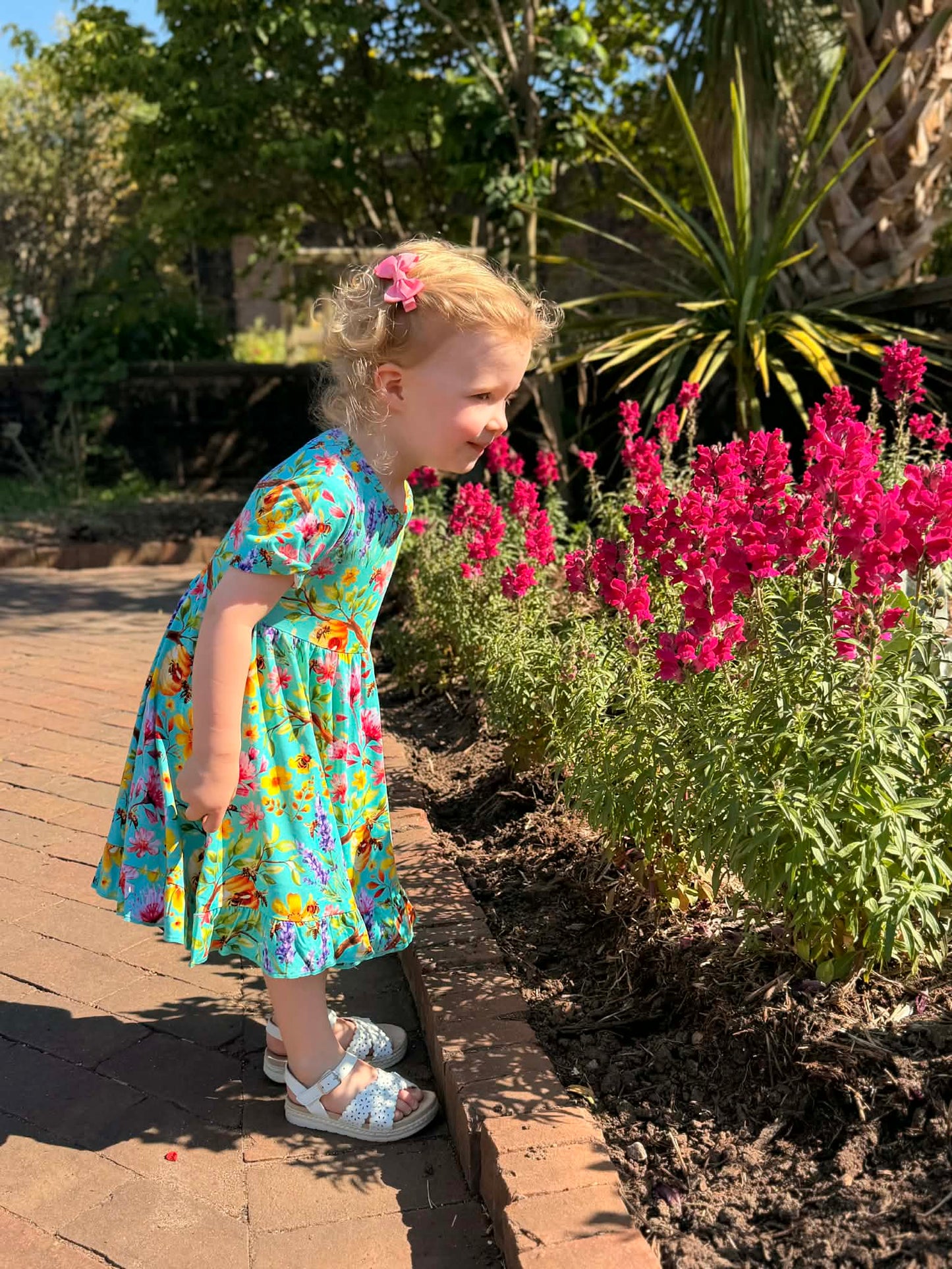 Buzzing Blooms Twirl Dress & Shorts Set