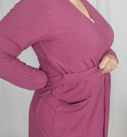 Mauve Ribbed Robe