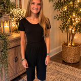 Luxe Noir Women's Short Sleeve Crop Leg Jumpsuit