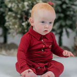 Crimson Tartan Polo Romper