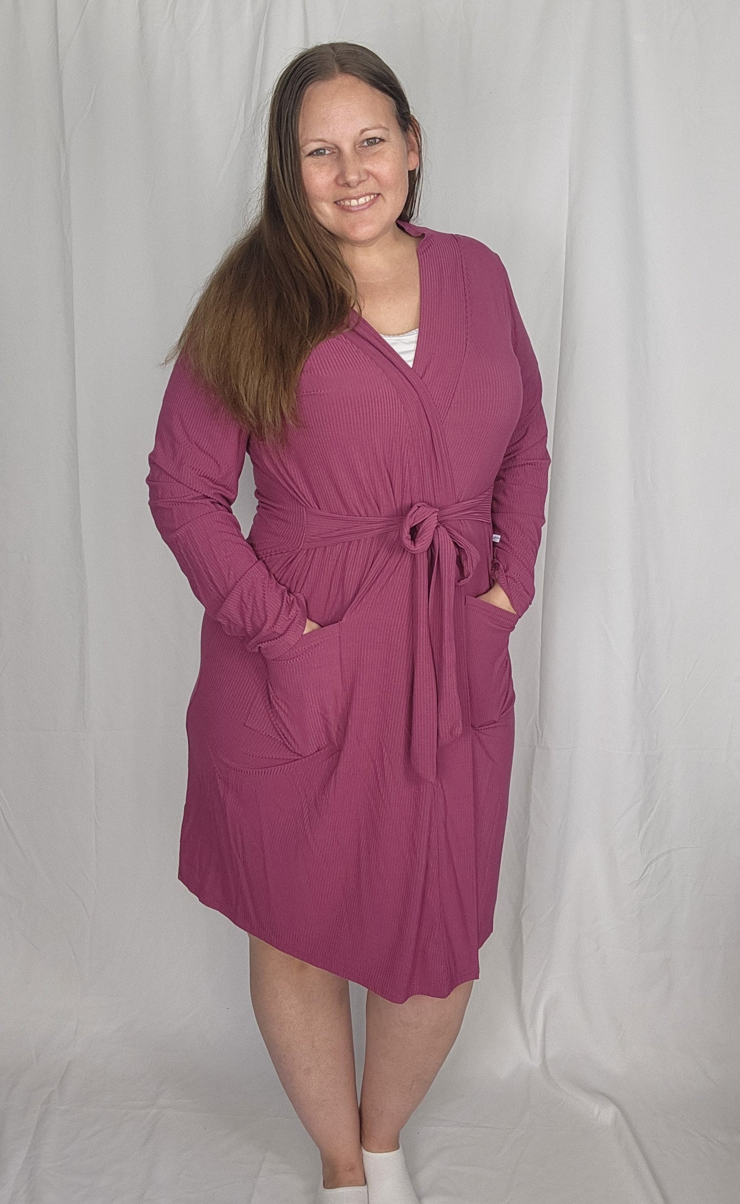 Mauve Ribbed Robe