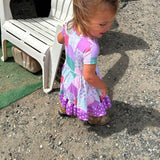 Darling Patchwork Twirl Dress with Pockets & Shorts Set