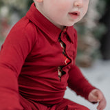 Crimson Tartan Polo Romper