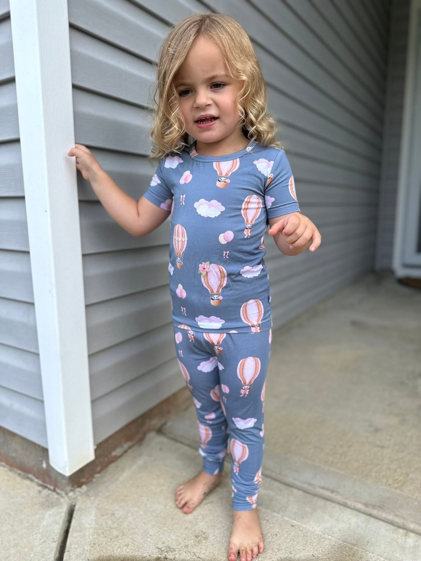 Trunks In The Clouds (Pink) 2 Piece Pajama Set