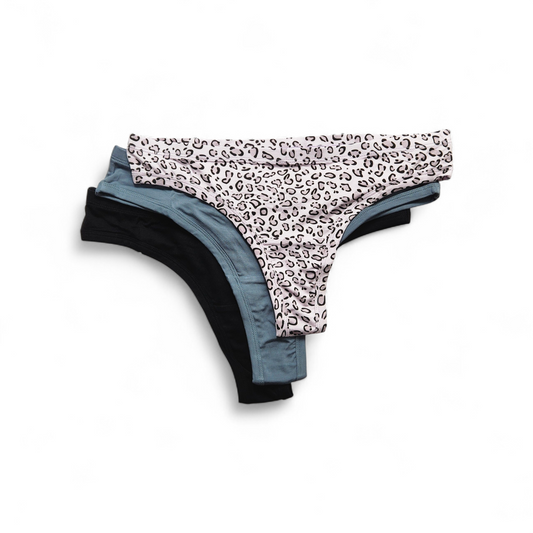 Women's Thong 3-Pack (Luxe Noir, Luxe Stone, Prowl in Pink)