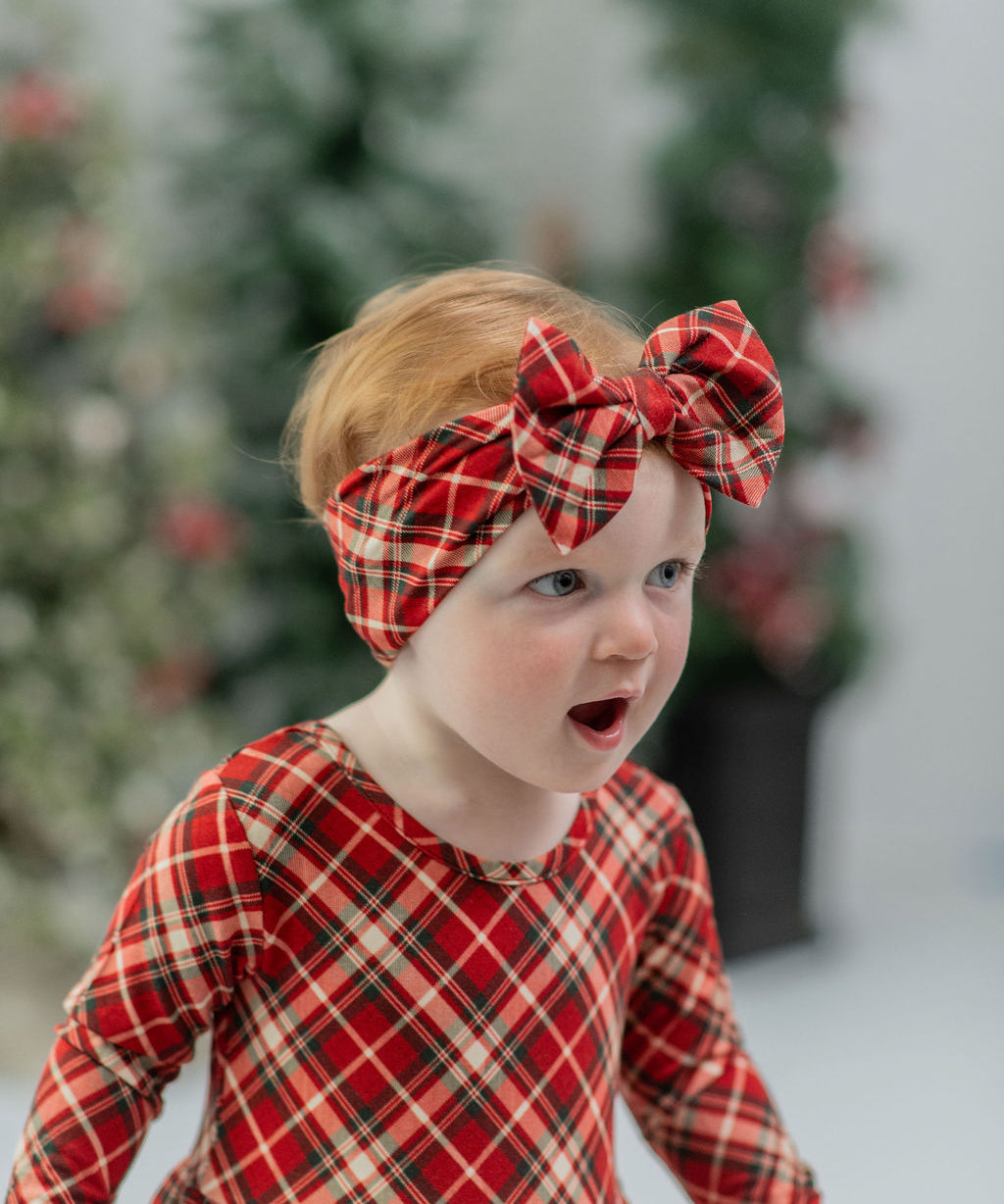 Crimson Tartan Infant/Children's Bow