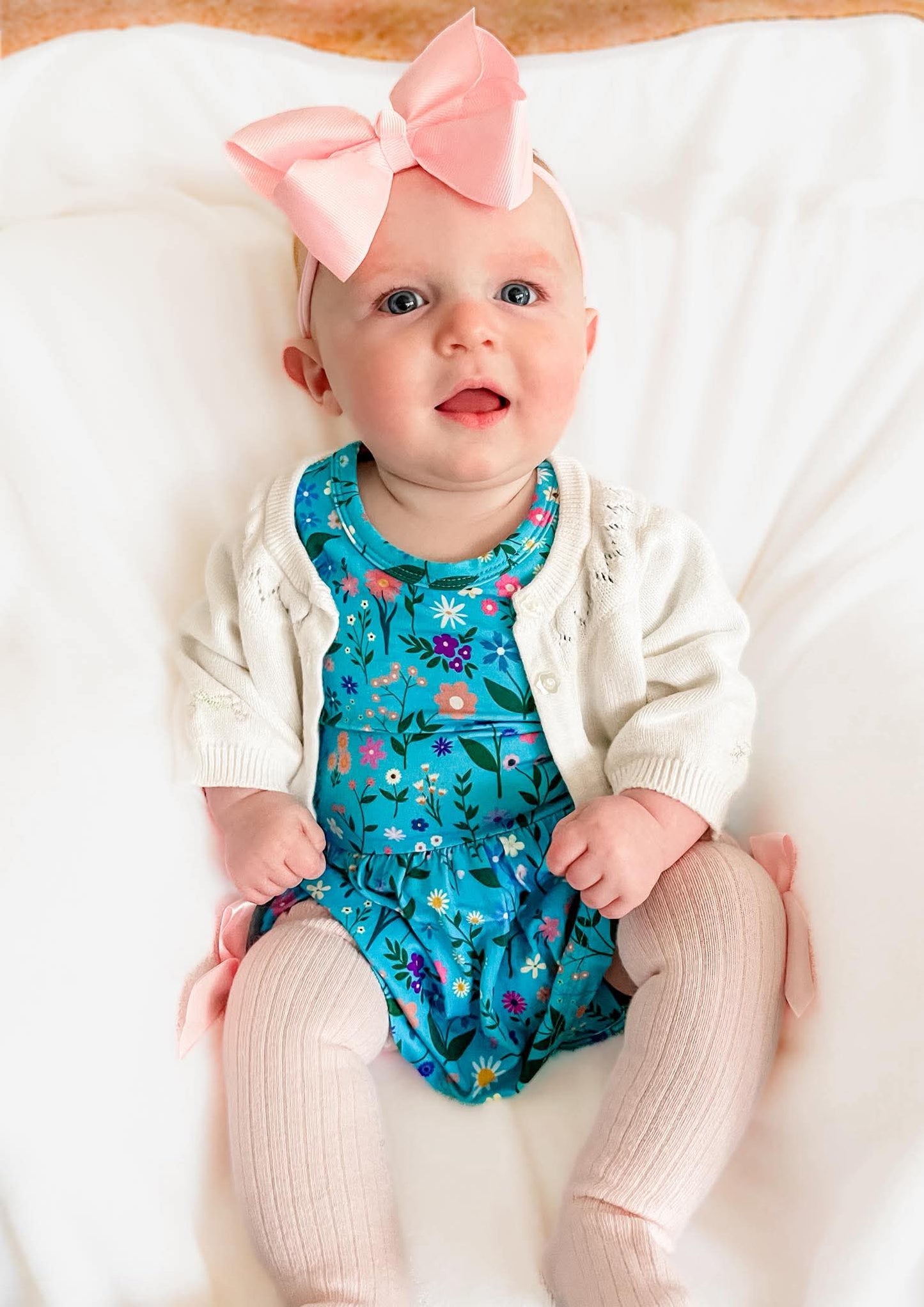 Wildflower Dreams 3/4 Sleeve Twirl Dress with Bodysuit