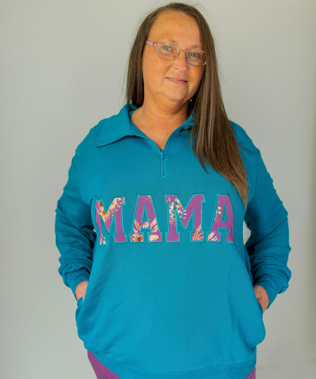 Obsidian Blue MAMA Quarter Zip Pullover