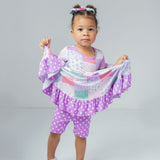 Darling Patchwork Twirl Dress with Pockets & Shorts Set