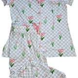 Checkered In Bloom Women's Pajamas