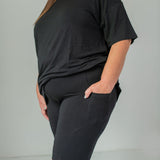Luxe Noir Women's Oversized Shirt and Biker Short