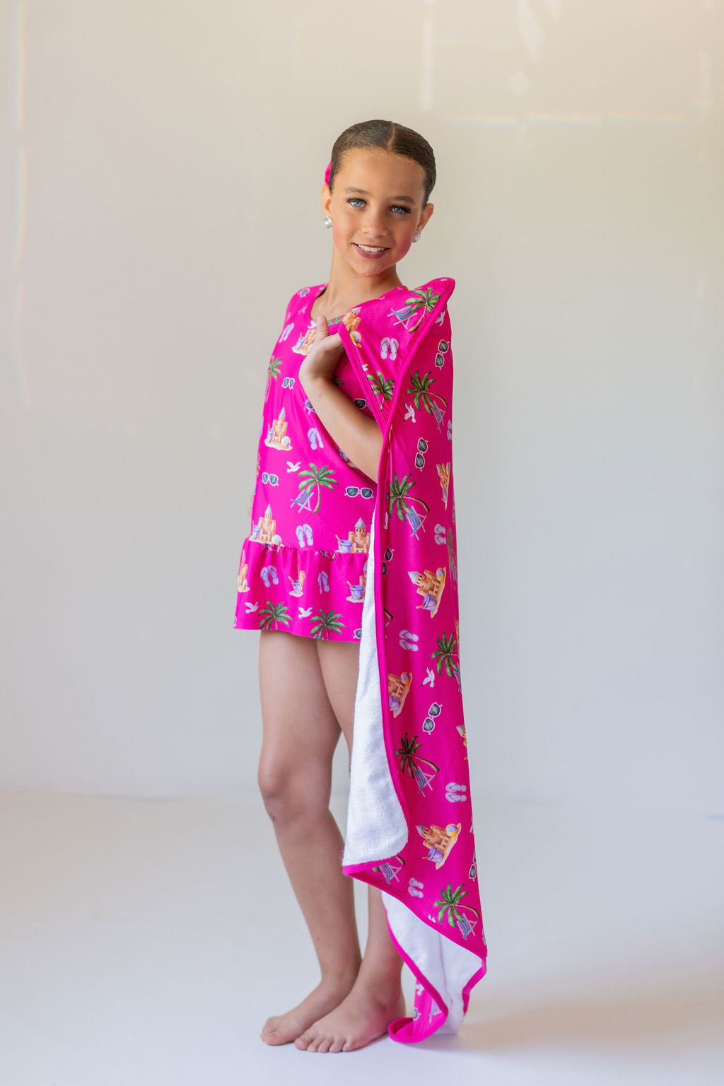 Seaside Pink Hooded Towel