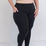 Luxe Noir Women's Leggings with Pockets 240GSM