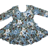 Winter Whimsy Long Sleeve Twirl Dress with Bodysuit