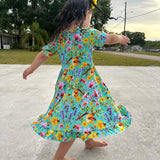 Buzzing Blooms Twirl Dress & Shorts Set