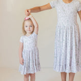 Sage Garden Twirl Dress with Pockets & Shorts Set