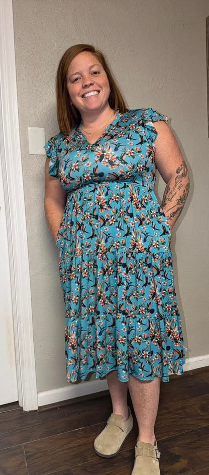 Flutter and Bloom Women's Midi Dress