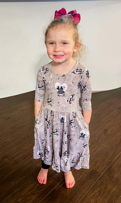 Love On The Go Twirl Dress with Pockets & leggings set