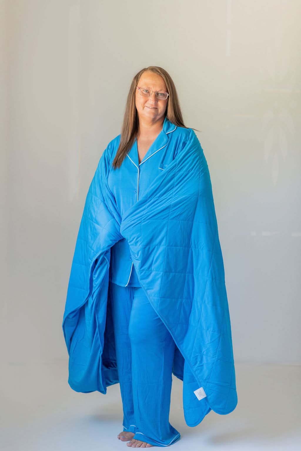 Coastal Blue Quilted 2.5 Tog Adult Blanket