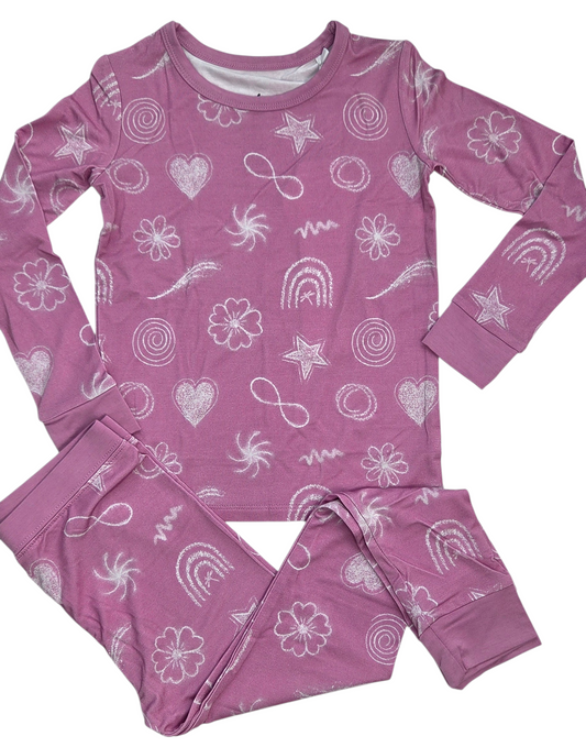 Blushing Doodles 2 Piece Pajama Set