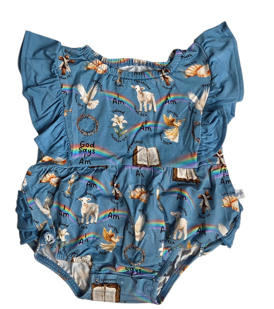 God Says I Am Bubble Romper