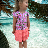 Flamingo Tropic Ruffle Shirt and Skort