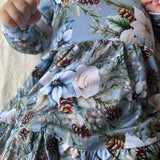 Winter Whimsy Long Sleeve Twirl Dress with Bodysuit