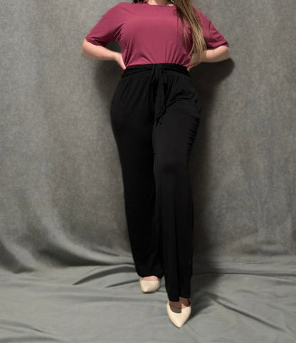 Luxe Noir Women's Wide Leg Palazzo Pant
