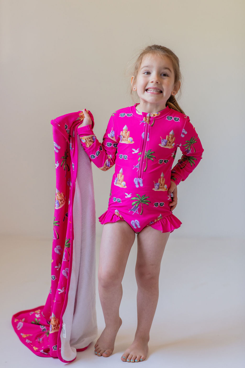 Seaside Pink Hooded Towel