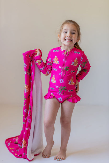 Seaside Pink Hooded Towel
