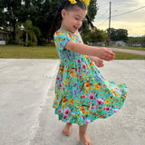Buzzing Blooms Twirl Dress & Shorts Set