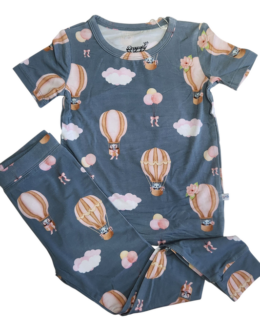 Trunks In The Clouds (Pink) 2 Piece Pajama Set
