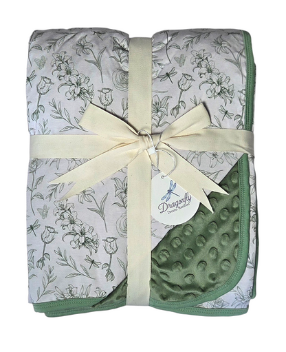 Sage Garden  Bamboo Minky Dot Blanket