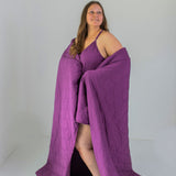 Plum Quilted 2.5 Tog Adult Blanket