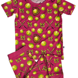 Bows At Bat 2 Piece Pajama Set