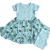 We Flock Together Twirl Dress with Pockets & Shorts Set