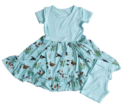 We Flock Together Twirl Dress with Pockets & Shorts Set