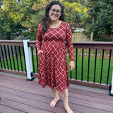 Crimson Tartan Women's Midi Dress