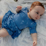 Serenity Lilies Puff Sleeve Sweetheart Twirl Dress with Bodysuit