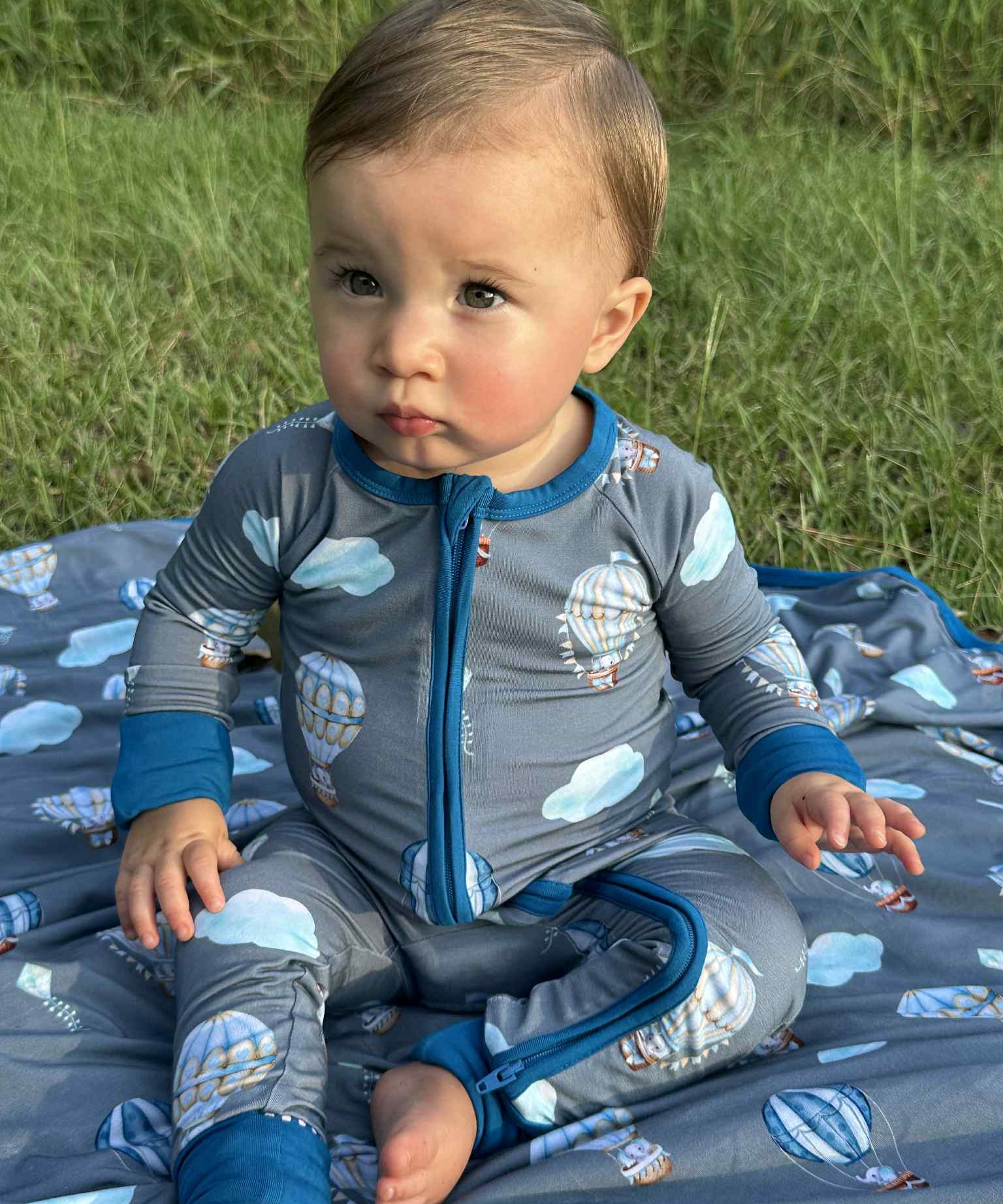 Trunks In The Clouds (Blue) Convertible Zip-Up