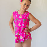 Seaside Pink Peplum Tankini