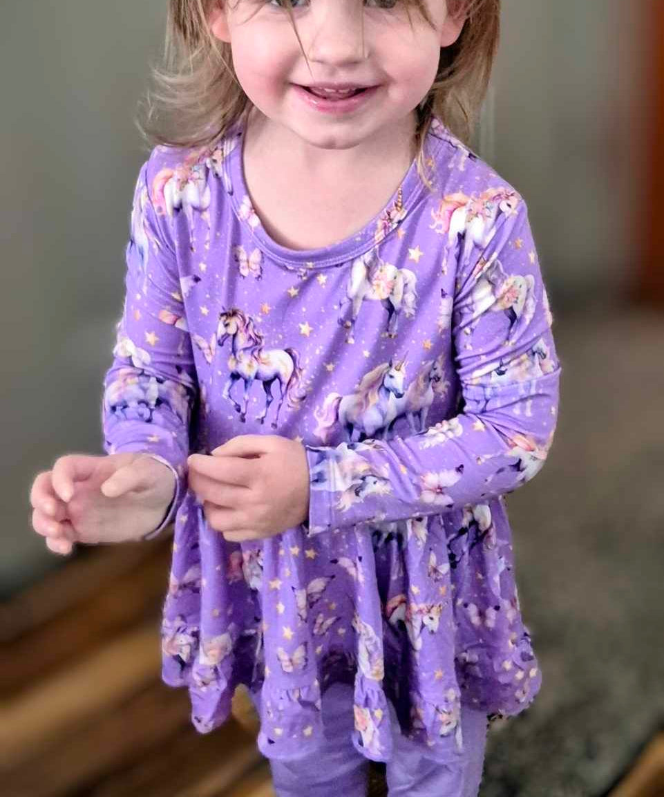 Unicorn Wishes 2 piece Peplum and Legging Set